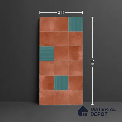 Stone Wall & Floor Tile TL 07474 F Faenza Cotto 4 ft x 2 ft Cotto Vitrified Matte Finish Tile - 9 mm | Ideal for Living Room, Bathroom, Kitchen