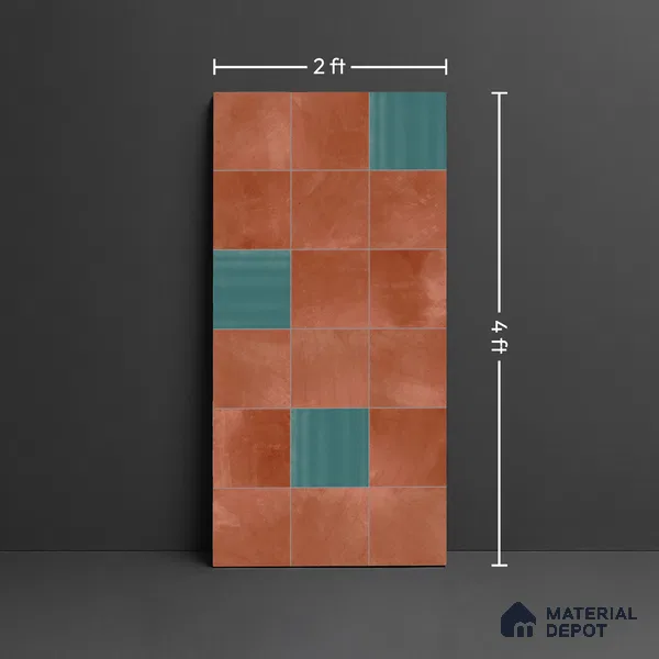 Stone Wall & Floor Tile TL 07474 F Faenza Cotto 4 ft x 2 ft Cotto Vitrified Matte Finish Tile - 9 mm | Ideal for Living Room, Bathroom, Kitchen