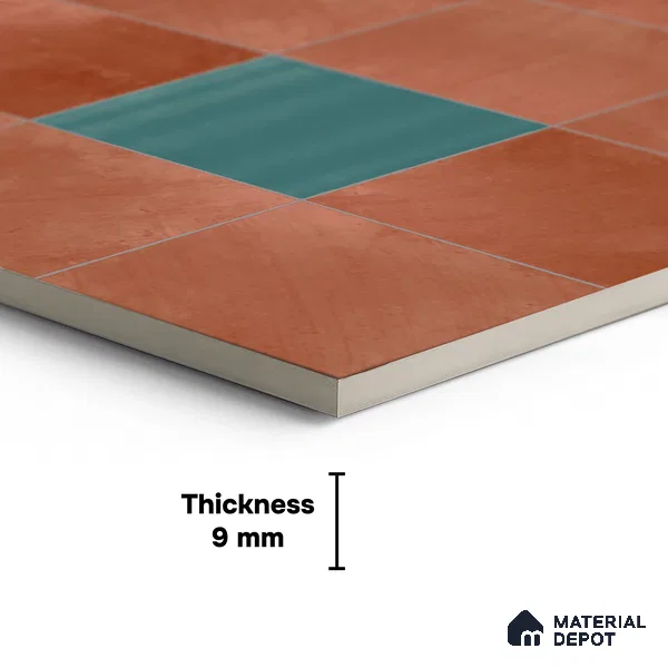 Stone Wall & Floor Tile TL 07474 F Faenza Cotto 4 ft x 2 ft Cotto Vitrified Matte Finish Tile - 9 mm | Ideal for Living Room, Bathroom, Kitchen