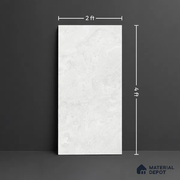 Marble Floor & Wall Tile TL 09926 4 ft x 2 ft Grey Vitrified Matte Finish Tile - 9 mm | Ideal for Living Room,Bedroom,Bathroom,Kitchen