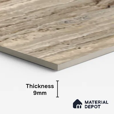 Stone Wall & Floor Tile TL 09930 4 ft x 2 ft Brown Vitrified Matte Finish Tile - 9 mm | Ideal for Living Room, Bedroom, Bathroom, Kitchen