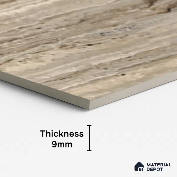Stone Wall & Floor Tile TL 09930 4 ft x 2 ft Brown Vitrified Matte Finish Tile - 9 mm | Ideal for Living Room, Bedroom, Bathroom, Kitchen