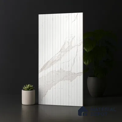 Patterned Look Wall & Floor Tile TL 10147 B Louver Satvario Milano 4 ft x 2 ft Vitrified Matte Finish - 9 mm