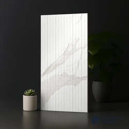 Patterned Look Wall & Floor Tile TL 10147 B Louver Satvario Milano 4 ft x 2 ft Vitrified Matte Finish - 9 mm