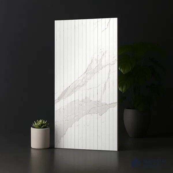 Patterned Look Wall & Floor Tile TL 10147 B Louver Satvario Milano 4 ft x 2 ft Vitrified Matte Finish - 9 mm