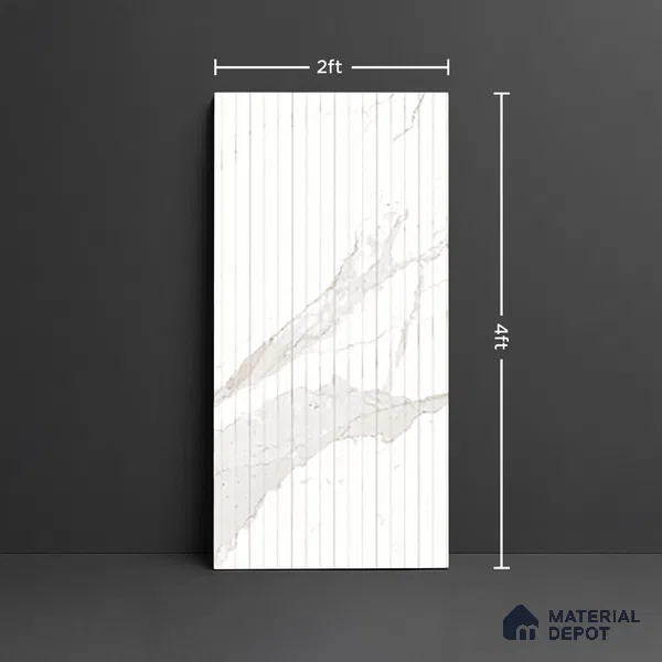 Patterned Look Wall & Floor Tile TL 10147 B Louver Satvario Milano 4 ft x 2 ft Vitrified Matte Finish - 9 mm
