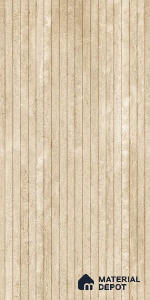 Patterned Look Wall & Floor Tile TL 10147 Louver Travertino Crema 4 ft x 2 ft Vitrified Matte Finish - 9 mm