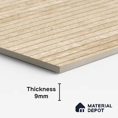 Patterned Look Wall & Floor Tile TL 10147 Louver Travertino Crema 4 ft x 2 ft Vitrified Matte Finish - 9 mm