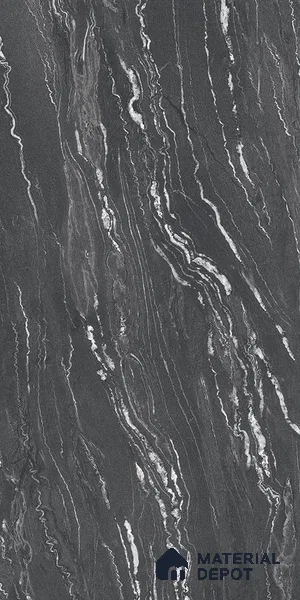 Stone Wall & Floor Tile TL 09956 B 4 ft x 2 ft Black Vitrified Matte Finish Tile - 9 mm | Ideal for Living Room,Bedroom,Bathroom,Kitchen