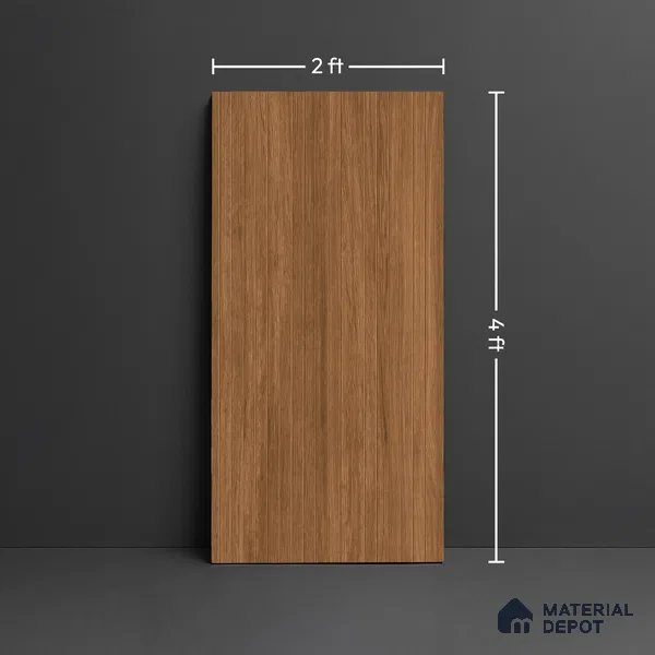 Wood Look Wall & Floor Tile TL 10146 B Louver Teak 4 ft x 2 ft Vitrified Matte Finish - 9 mm