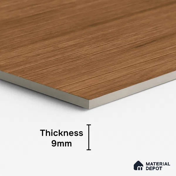 Wood Look Wall & Floor Tile TL 10146 B Louver Teak 4 ft x 2 ft Vitrified Matte Finish - 9 mm
