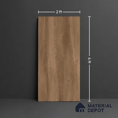 Wood Wall & Floor Tile TL 09953 B 4 ft x 2 ft Brown Vitrified Matte Finish Tile - 9 mm | Ideal for Living Room, Bedroom, Bathroom, Kitchen