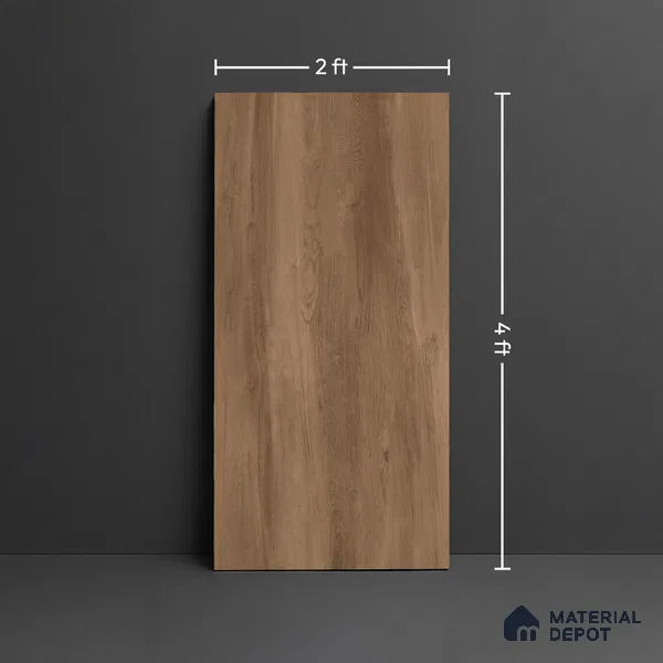 Wood Wall & Floor Tile TL 09953 B 4 ft x 2 ft Brown Vitrified Matte Finish Tile - 9 mm | Ideal for Living Room, Bedroom, Bathroom, Kitchen