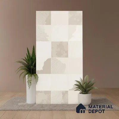 Patterned Look Wall Tile TL 08118 B SG Portugal Beige Decor 4 ft x 2 ft Vitrified Matte Finish - 9 mm | Random 4
