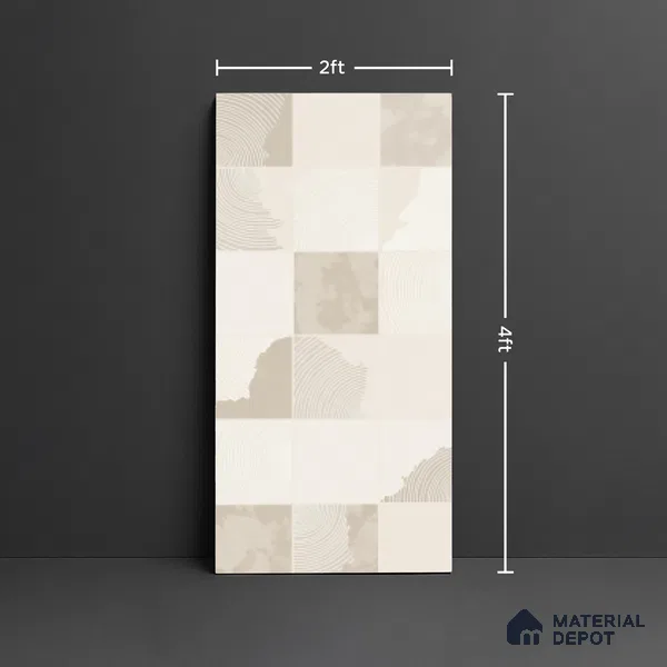 Patterned Look Wall Tile TL 08118 B SG Portugal Beige Decor 4 ft x 2 ft Vitrified Matte Finish - 9 mm | Random 4