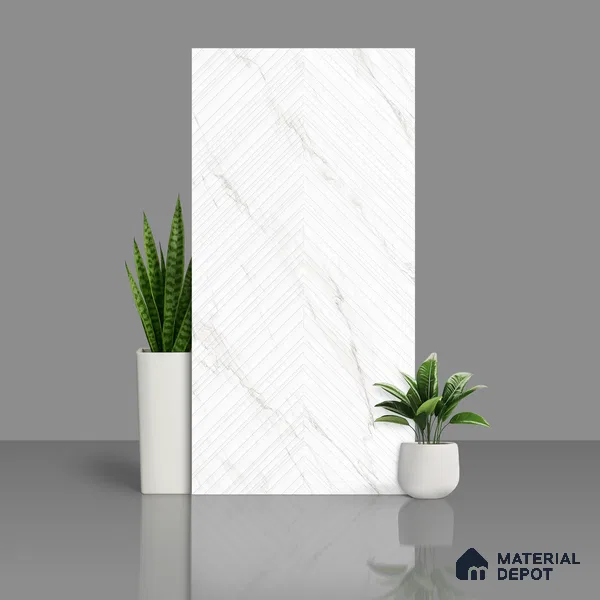 Punch Wall & Floor Tile TL 09955 4 ft x 2 ft White Vitrified Matte Finish Tile - 9 mm | Ideal for Living Room,Bedroom,Bathroom,Kitchen