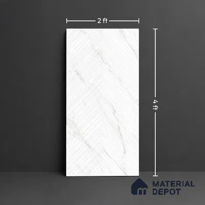 Punch Wall & Floor Tile TL 09955 4 ft x 2 ft White Vitrified Matte Finish Tile - 9 mm | Ideal for Living Room,Bedroom,Bathroom,Kitchen