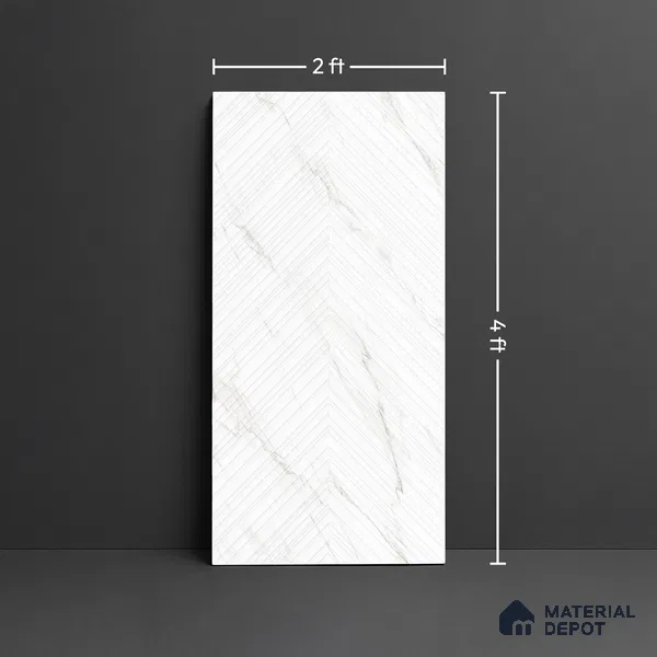 Punch Wall & Floor Tile TL 09955 4 ft x 2 ft White Vitrified Matte Finish Tile - 9 mm | Ideal for Living Room,Bedroom,Bathroom,Kitchen