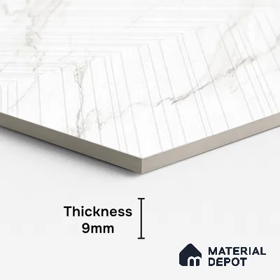 Punch Wall & Floor Tile TL 09955 4 ft x 2 ft White Vitrified Matte Finish Tile - 9 mm | Ideal for Living Room,Bedroom,Bathroom,Kitchen