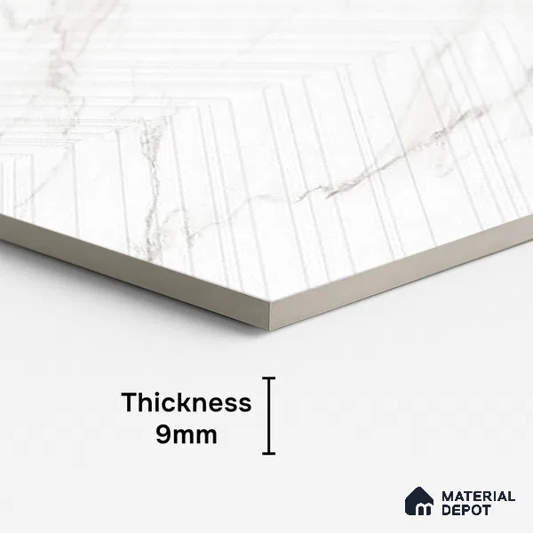 Punch Wall & Floor Tile TL 09955 4 ft x 2 ft White Vitrified Matte Finish Tile - 9 mm | Ideal for Living Room,Bedroom,Bathroom,Kitchen