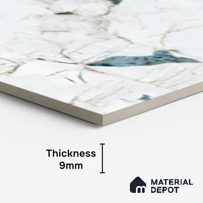 Marble Look Floor & Wall Tile TL 08112 LC Crackstone Aqua 4 ft x 2 ft Vitrified Matte Finish - 9 mm | Random 4