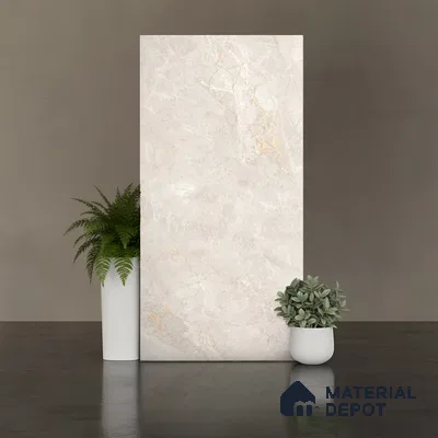 Marble Floor & Wall Tile TL 09914 4 ft x 2 ft Cream Vitrified Matte Finish Tile - 9 mm | Ideal for Living Room,Bedroom,Bathroom,Kitchen