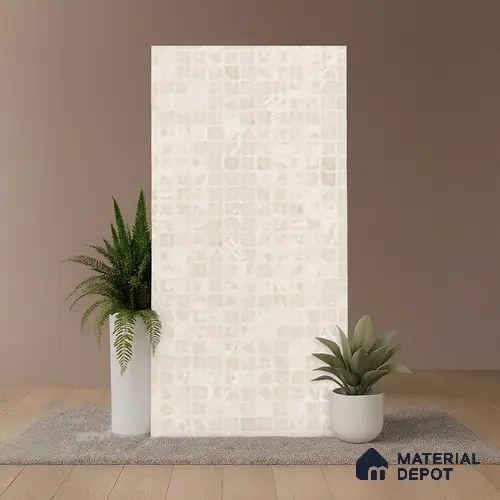 Mosaic Wall Tile TL 09977 4 ft x 2 ft Beige Vitrified Matte Finish Tile - 9 mm | Ideal for Living Room,Bedroom,Bathroom,Kitchen