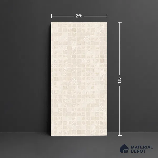 Mosaic Wall Tile TL 09977 4 ft x 2 ft Beige Vitrified Matte Finish Tile - 9 mm | Ideal for Living Room,Bedroom,Bathroom,Kitchen