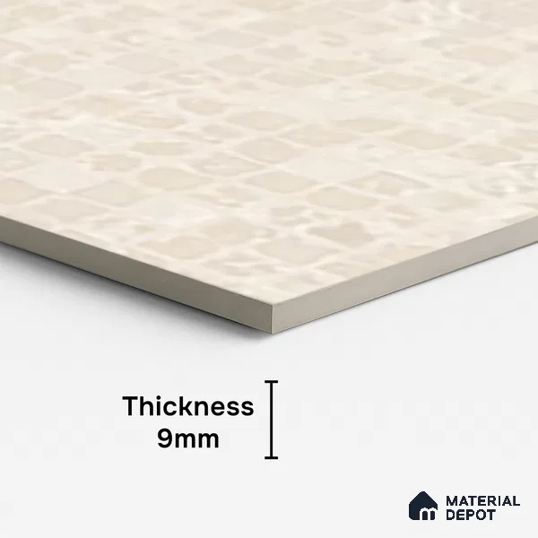 Mosaic Wall Tile TL 09977 4 ft x 2 ft Beige Vitrified Matte Finish Tile - 9 mm | Ideal for Living Room,Bedroom,Bathroom,Kitchen