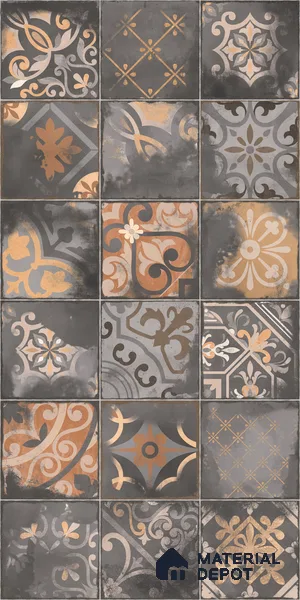 Patterned Wall Tile TL 09986 B 4 ft x 2 ft Multi Colour Vitrified Matte Finish Tile - 9 mm | Ideal for Living Room,Bedroom,Bathroom,Kitchen