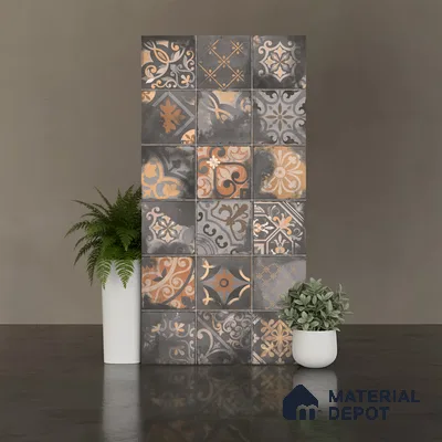 Patterned Wall Tile TL 09986 B 4 ft x 2 ft Multi Colour Vitrified Matte Finish Tile - 9 mm | Ideal for Living Room,Bedroom,Bathroom,Kitchen