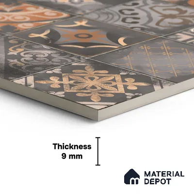 Patterned Wall Tile TL 09986 B 4 ft x 2 ft Multi Colour Vitrified Matte Finish Tile - 9 mm | Ideal for Living Room,Bedroom,Bathroom,Kitchen