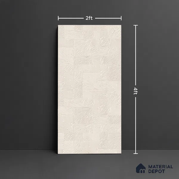 Patterned Wall Tile TL 09923 4 ft x 2 ft Cream Vitrified Matte Finish Tile - 9 mm | Ideal for Living Room,Bedroom,Bathroom,Kitchen