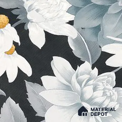 Floral Wall Tile TL 09927 B 4 ft x 2 ft Black Vitrified Matte Finish Tile - 9 mm | Suitable for Bathroom, Accent/Feature Wall, Foyer