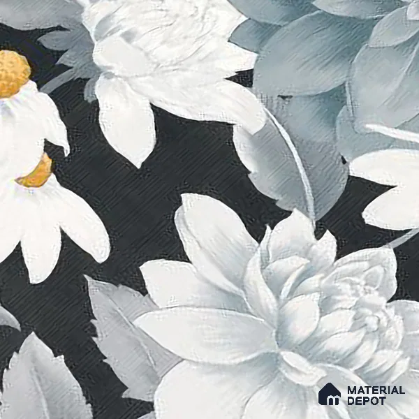 Floral Wall Tile TL 09927 B 4 ft x 2 ft Black Vitrified Matte Finish Tile - 9 mm | Suitable for Bathroom, Accent/Feature Wall, Foyer