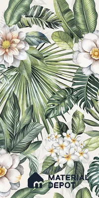Tropical Wall Tile TL 08098 B Miles Bianco Decor 01 A 4 ft x 2 ft Vitrified Matte Finish - 9 mm (Sample)