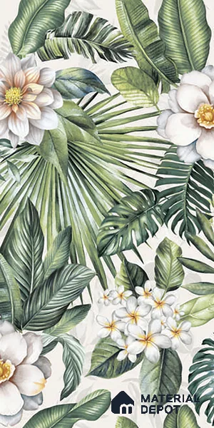 Tropical Wall Tile TL 08098 B Miles Bianco Decor 01 A 4 ft x 2 ft Vitrified Matte Finish - 9 mm (Sample)