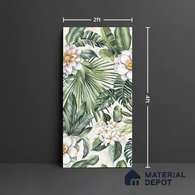 Tropical Wall Tile TL 08098 B Miles Bianco Decor 01 A 4 ft x 2 ft Vitrified Matte Finish - 9 mm (Sample)
