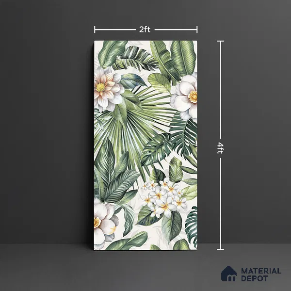 Tropical Wall Tile TL 08098 B Miles Bianco Decor 01 A 4 ft x 2 ft Vitrified Matte Finish - 9 mm (Sample)