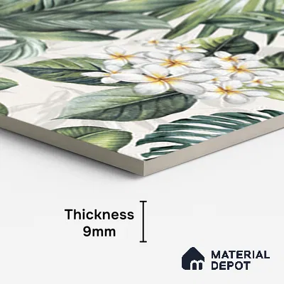 Tropical Wall Tile TL 08098 B Miles Bianco Decor 01 A 4 ft x 2 ft Vitrified Matte Finish - 9 mm (Sample)