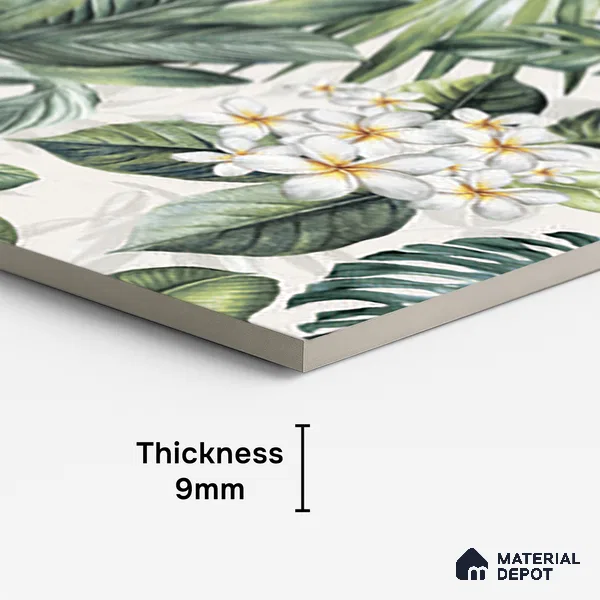Tropical Wall Tile TL 08098 B Miles Bianco Decor 01 A 4 ft x 2 ft Vitrified Matte Finish - 9 mm (Sample)