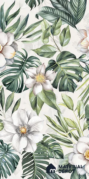 Tropical Wall Tile TL 08098 C Miles Bianco Decor 01 B 4 ft x 2 ft Vitrified Matte Finish - 9 mm | Suitable for Bathroom, Accent/Feature Wall, Foyer