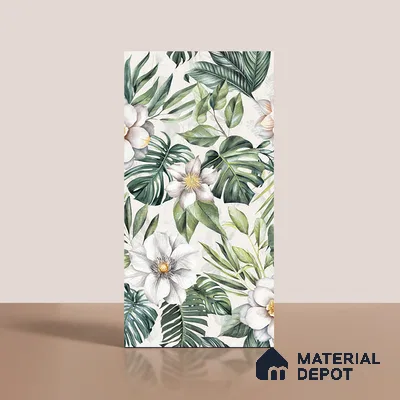 Tropical Wall Tile TL 08098 C Miles Bianco Decor 01 B 4 ft x 2 ft Vitrified Matte Finish - 9 mm | Suitable for Bathroom, Accent/Feature Wall, Foyer