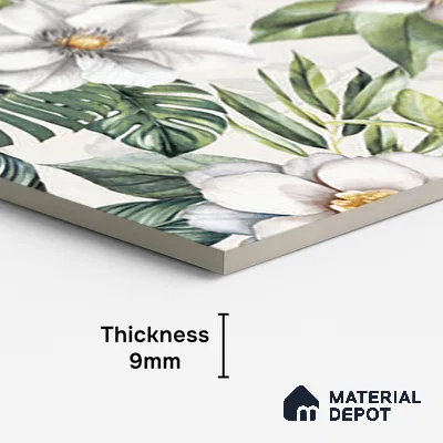 Tropical Wall Tile TL 08098 C Miles Bianco Decor 01 B 4 ft x 2 ft Vitrified Matte Finish - 9 mm | Suitable for Bathroom, Accent/Feature Wall, Foyer