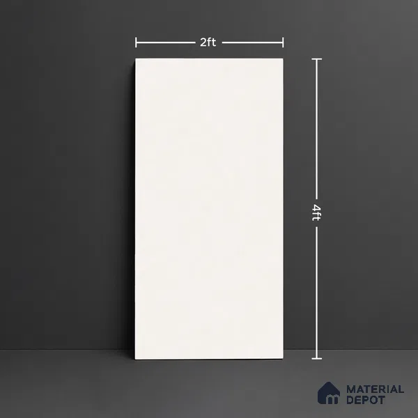 Plain Look Floor & Wall Tile TL 08098 Miles Bianco 4 ft x 2 ft Vitrified Matte Finish - 9 mm | Random 8