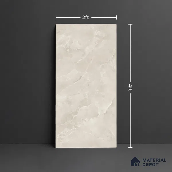 Marble Look Floor & Wall Tile TL 08110 LC Alboran Beige Endless 4 ft x 2 ft Vitrified Matte Finish - 9 mm | Random 6
