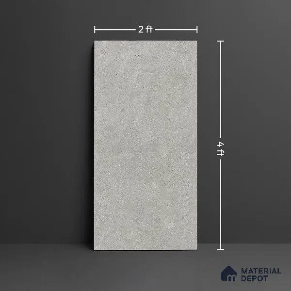 Stone Floor & Wall Tile TL 09934 B 4 ft x 2 ft Grey Vitrified Matte Finish Tile - 9 mm | Ideal for Living Room,Bedroom,Bathroom,Kitchen
