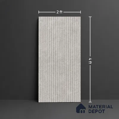 Punch Wall Tile TL 09934 4 ft x 2 ft Grey Vitrified Matte Finish Tile - 9 mm | Ideal for Living Room,Bedroom,Bathroom,Kitchen