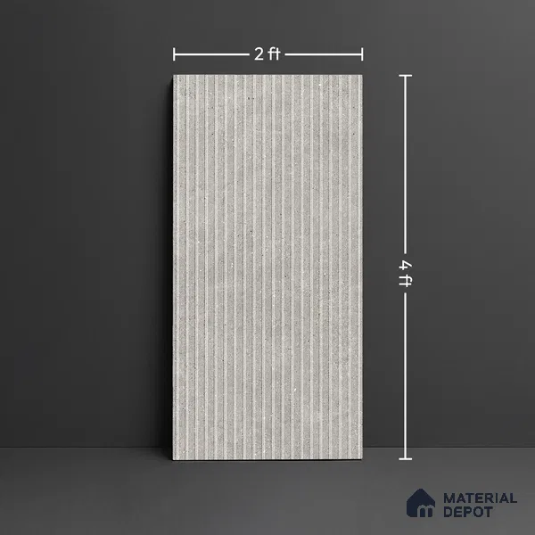 Punch Wall Tile TL 09934 4 ft x 2 ft Grey Vitrified Matte Finish Tile - 9 mm | Ideal for Living Room,Bedroom,Bathroom,Kitchen
