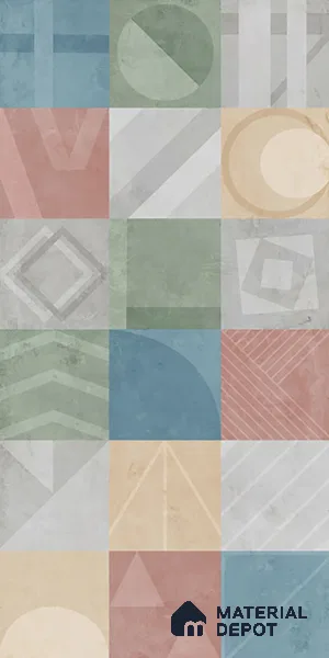Highlighter Wall Tile TL 08093 CV Voltas Multi Decor 4 ft x 2 ft Vitrified Matte Finish - 9 mm